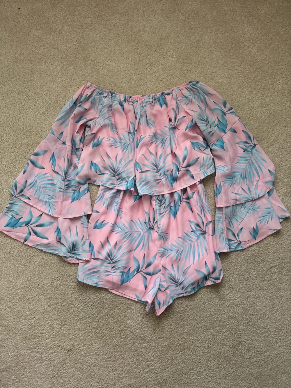 Pink Lily Dramatic Dreams Pink Printed Romper